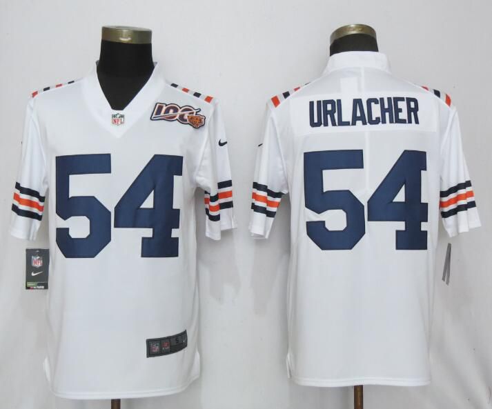 Men Chicago Bears #54 Urlacher Nike White 2019 100th Season Alternate Classic Retired Player Limited NFL Jerseys->chicago bears->NFL Jersey